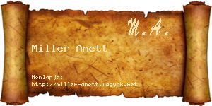 Miller Anett névjegykártya